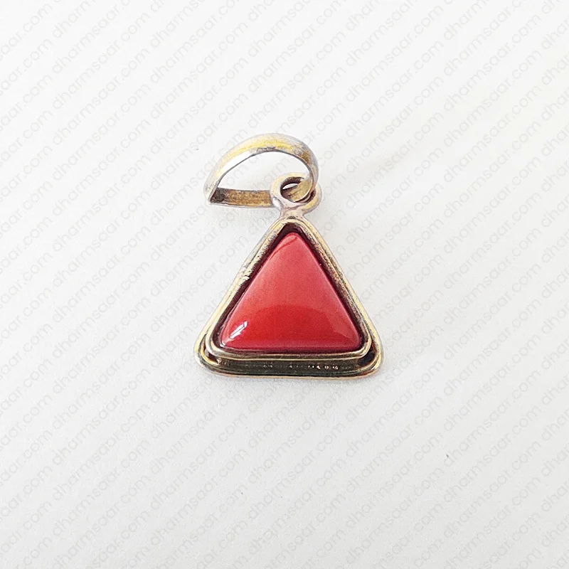 Moonga/Red Coral gemstone ashtdhatu upratna locket pendant small